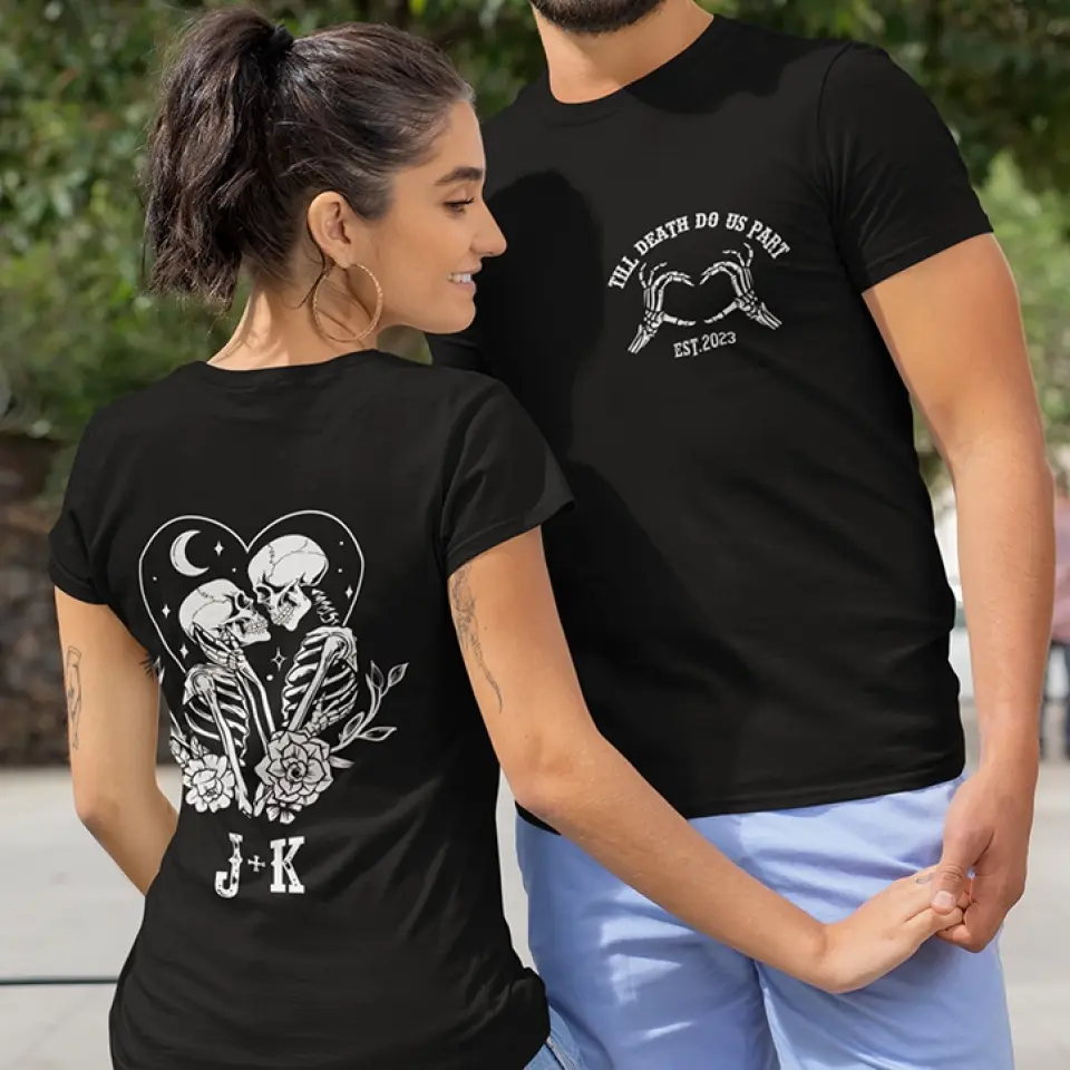 Till Death Do Us Apart Personalized G500 T-Shirt Gift For Couple - Image 10