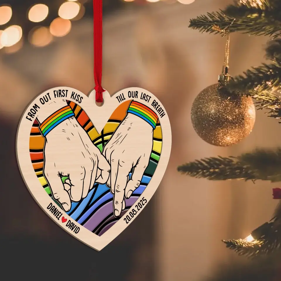 Personalized Valentine Gifts - Till Our Last Breath Personalized 2 Layered Ornament - Image 3