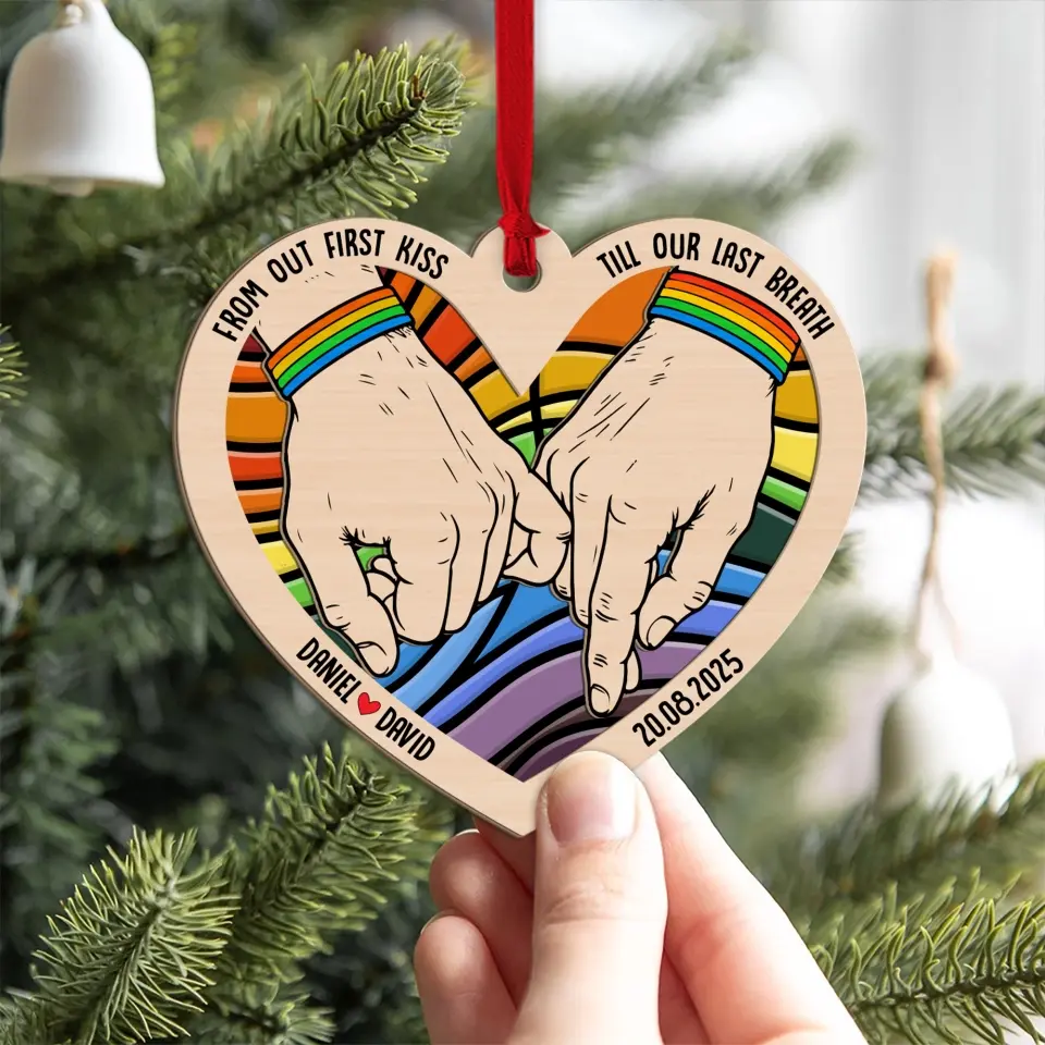 Personalized Valentine Gifts - Till Our Last Breath Personalized 2 Layered Ornament - Image 4