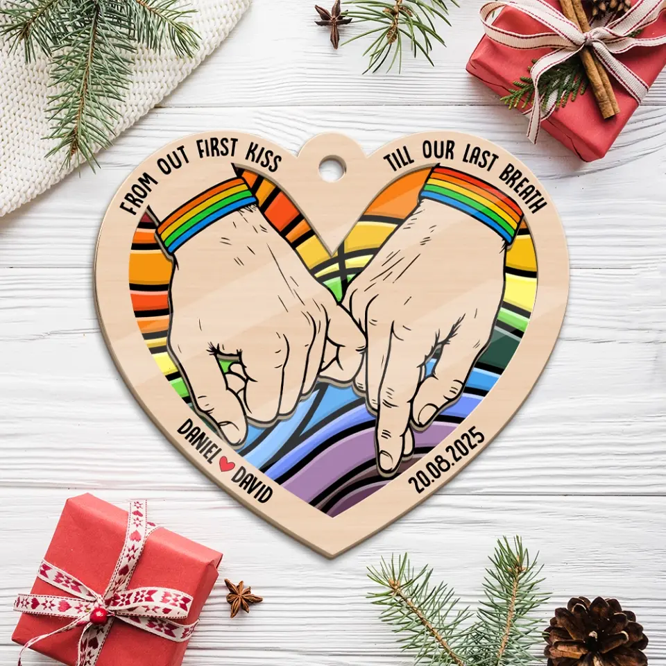Personalized Valentine Gifts - Till Our Last Breath Personalized 2 Layered Ornament - Image 5