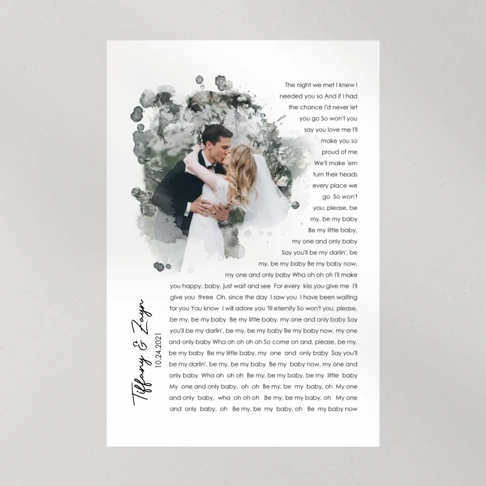 Time Fade Away Meaningful Song Lyrics Custom Canvas Poster Anniversary Gift For Couples - Image 2