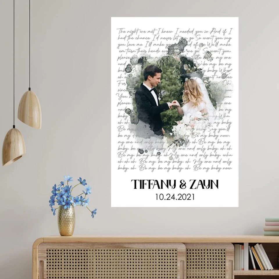 Time Fade Away Meaningful Song Lyrics Custom Canvas Poster Anniversary Gift For Couples - Image 4