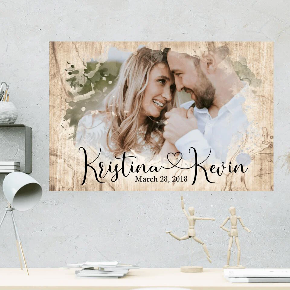 Time Fades Away Custom Canvas Poster Anniversary Gift For Couples - Image 2