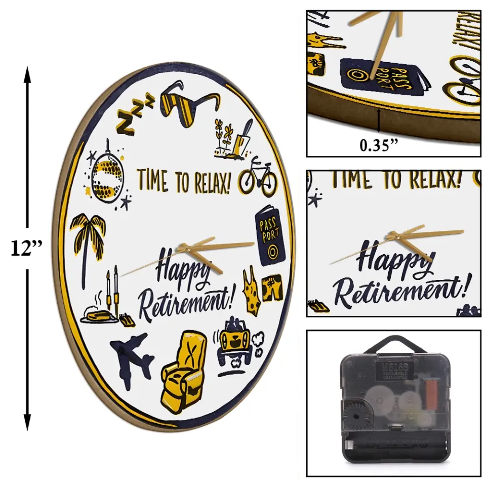 Time To Relax Happy Retirement Special Wall Clock - Image 4