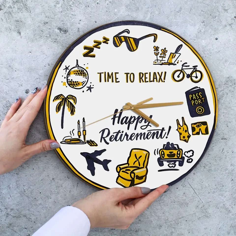 Time To Relax Happy Retirement Special Wall Clock - Image 5