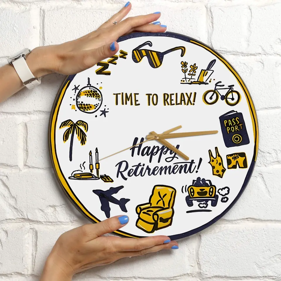 Time To Relax Happy Retirement Special Wall Clock - Image 6