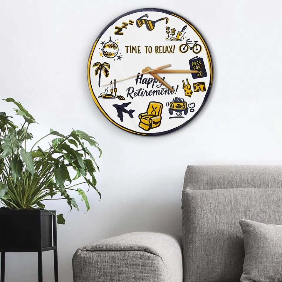 Time To Relax Happy Retirement Special Wall Clock - Image 7