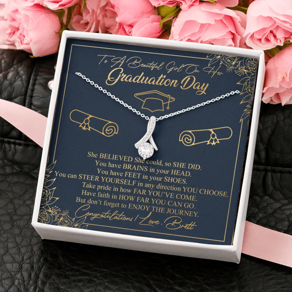To A Beautiful Girl On Her Graduation Day Custom Necklace Graduation Gift For Her - Image 37