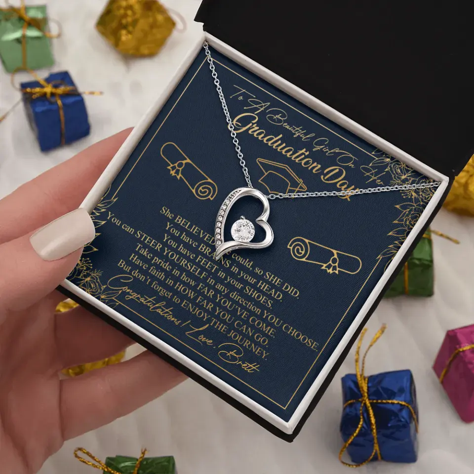 To A Beautiful Girl On Her Graduation Day Custom Necklace Graduation Gift For Her - Image 4