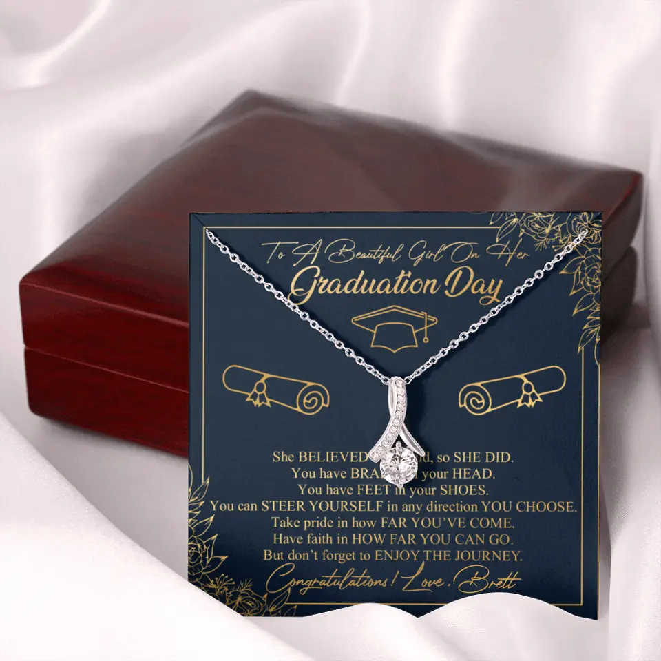 To A Beautiful Girl On Her Graduation Day Custom Necklace Graduation Gift For Her - Image 40