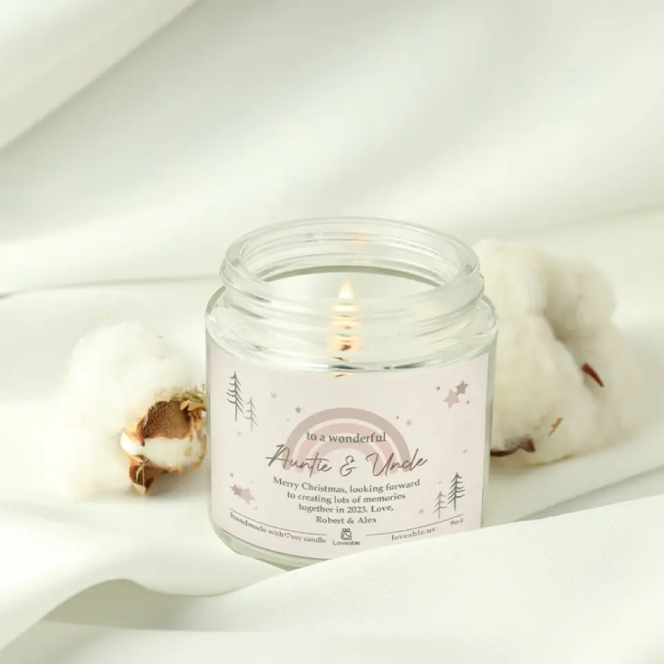 To A Wonderful Auntie & Uncle On Christmas Personalized Scented Candle Xmas Gift For Aunt And Uncle - Image 7