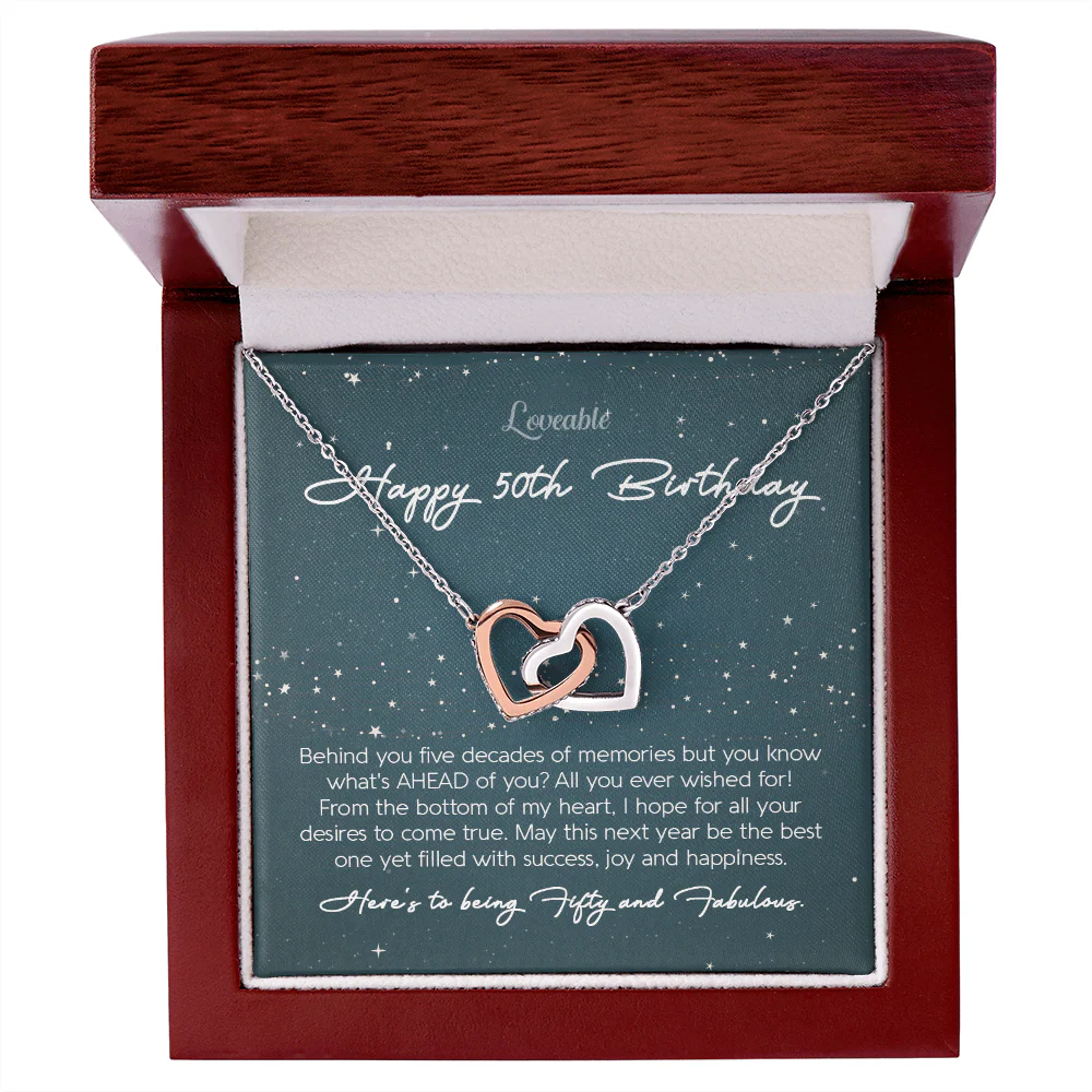 To Being Fifty and Fabulous - Happy 50th Birthday Necklace - Image 4