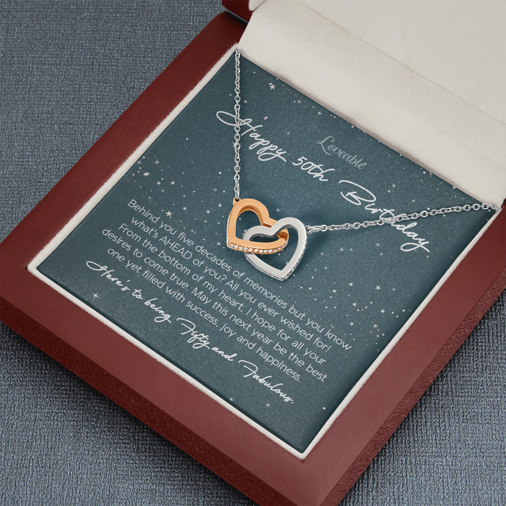 To Being Fifty and Fabulous - Happy 50th Birthday Necklace - Image 5