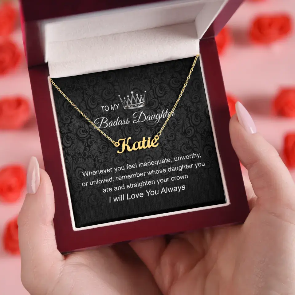 To My Badass Daughter I Will Love You Always Personalized Necklace - Image 15