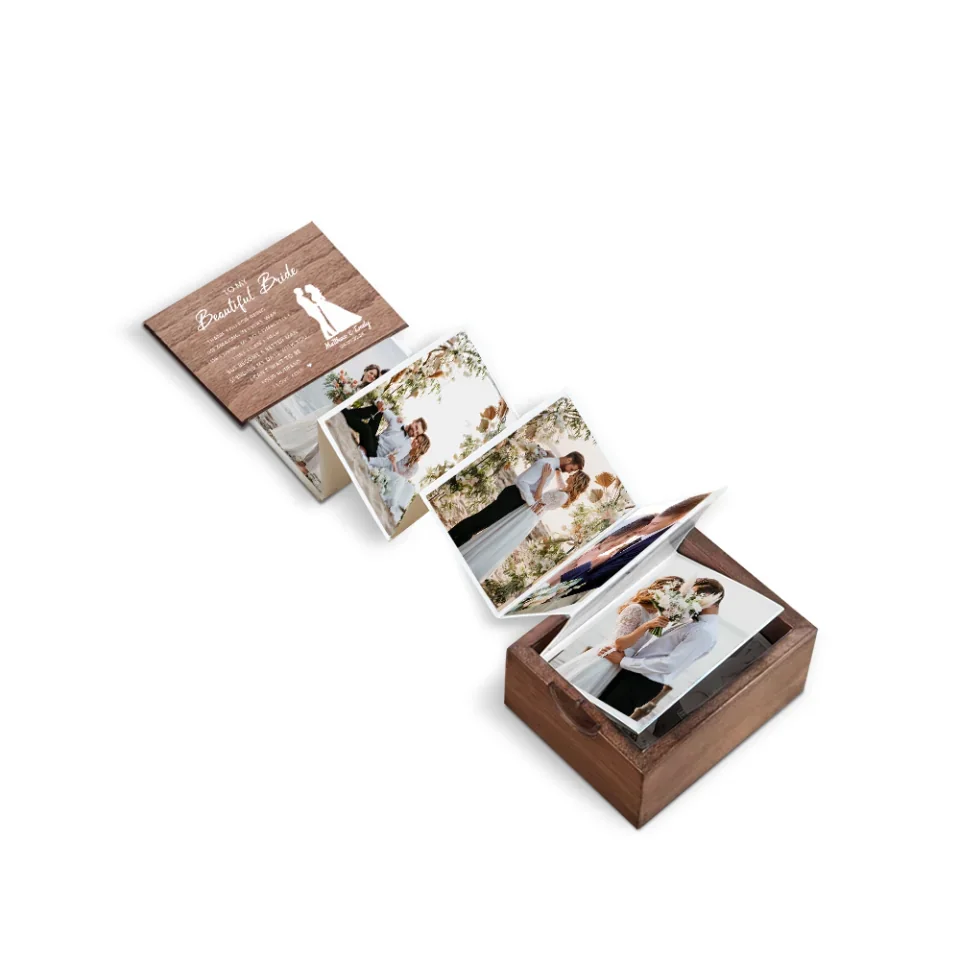 To My Beautiful Bride I Love You - Wooden Photo Box - Wedding Gifts - Anniversary Gift For Couples - Gift For Wife From Husband - Image 2