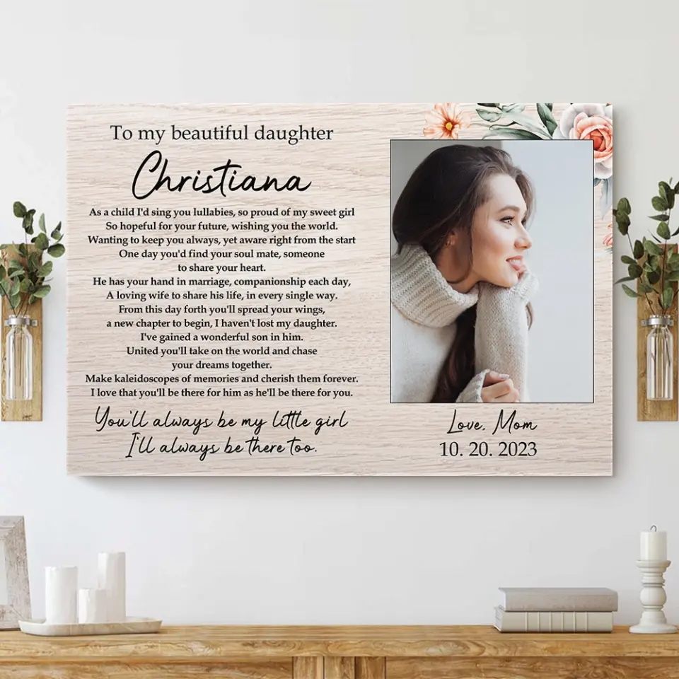 To My Beautiful Daughter - Personalized Poster Canvas - Wedding Gift For Daughter | 310IHPNPCA430 - Image 5