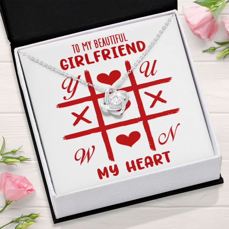 To My Beautiful Girlfriend, My Heart - Custom Name Necklace - Valentine's Day Gift for Girlfriend