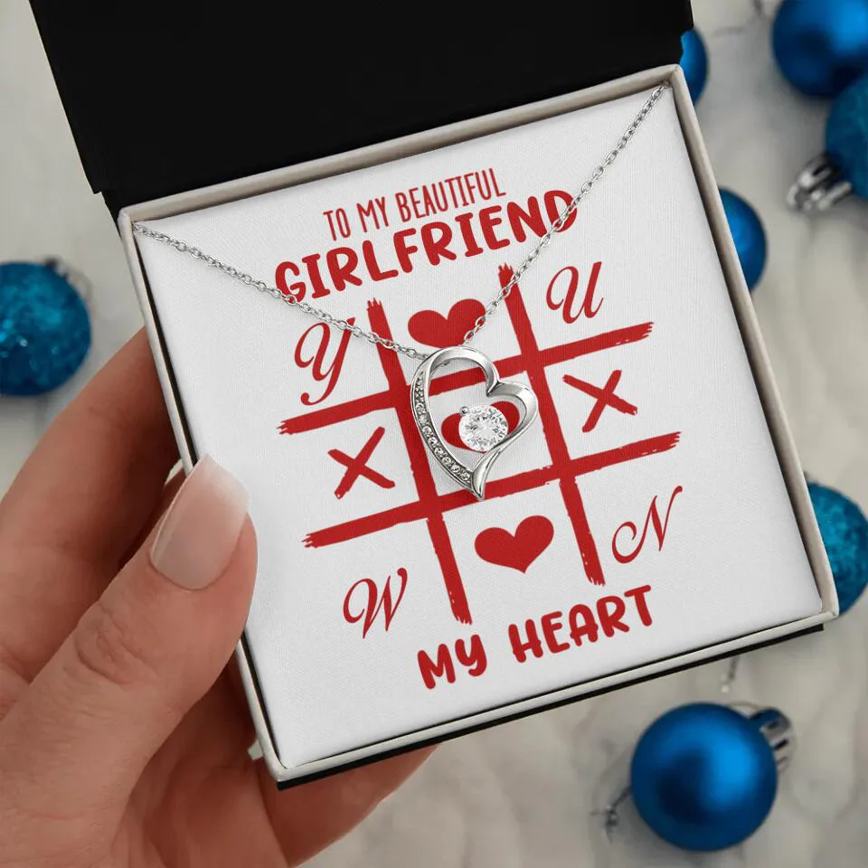 To My Beautiful Girlfriend, My Heart - Custom Name Necklace - Valentine's Day Gift for Girlfriend - Image 3