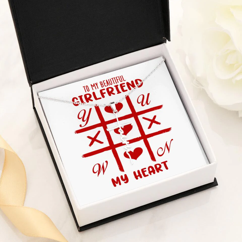 To My Beautiful Girlfriend, My Heart - Custom Name Necklace - Valentine's Day Gift for Girlfriend - Image 59