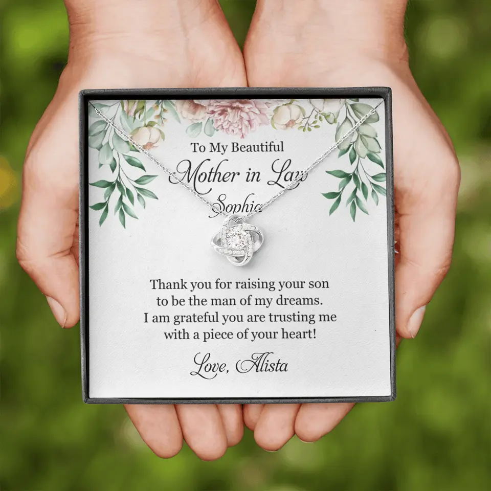 To My Beautiful Mother In Law Thank You Personalized Silver Jewellery - Image 4