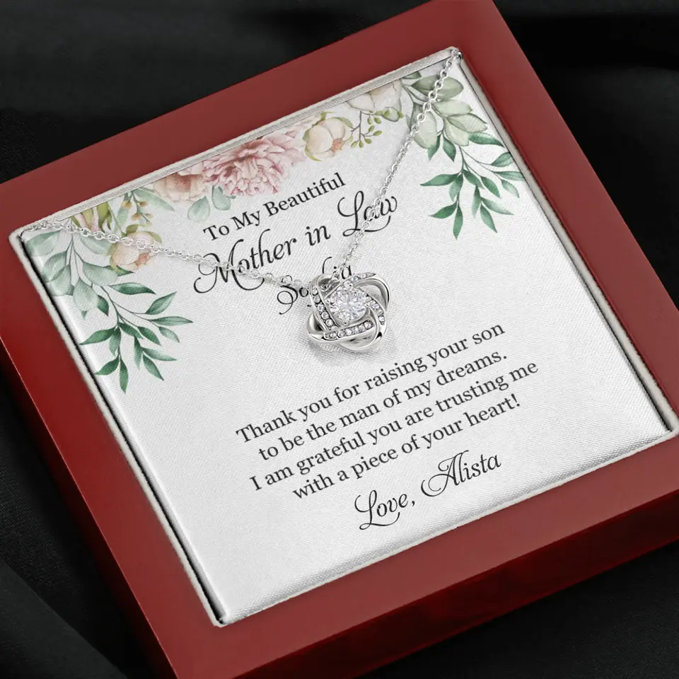 To My Beautiful Mother In Law Thank You Personalized Silver Jewellery - Image 7