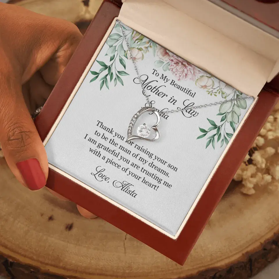 To My Beautiful Mother In Law Thank You Personalized Silver Jewellery - Image 76