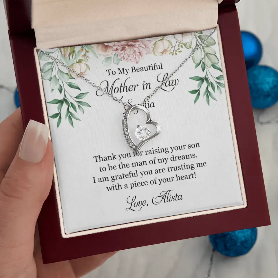 To My Beautiful Mother In Law Thank You Personalized Silver Jewellery - Image 77