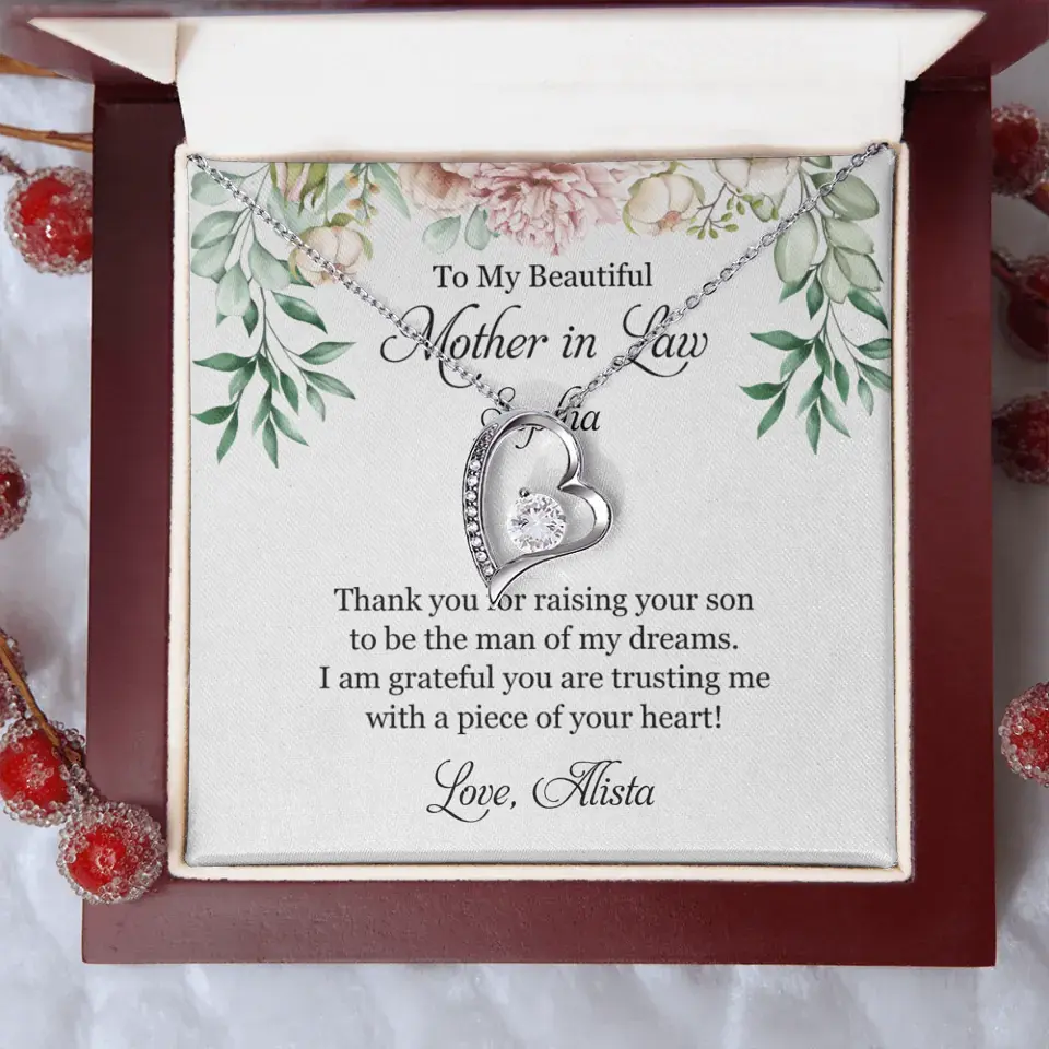 To My Beautiful Mother In Law Thank You Personalized Silver Jewellery - Image 79