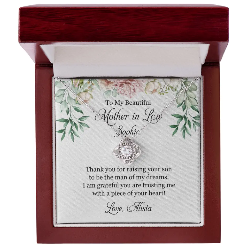To My Beautiful Mother In Law Thank You Personalized Silver Jewellery - Image 8