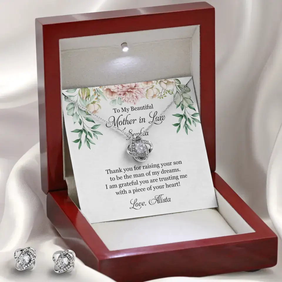 To My Beautiful Mother In Law Thank You Personalized Silver Jewellery - Image 9