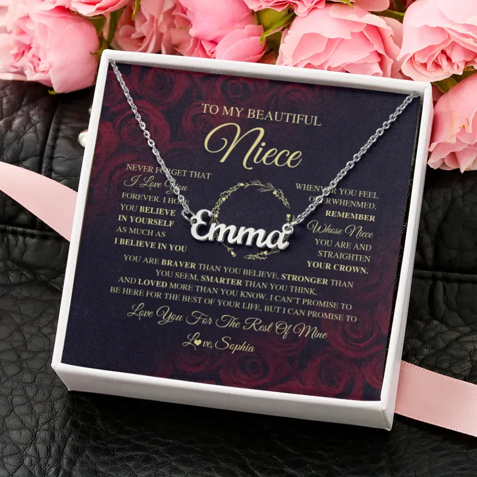 To My Beautiful Niece - Name Necklace