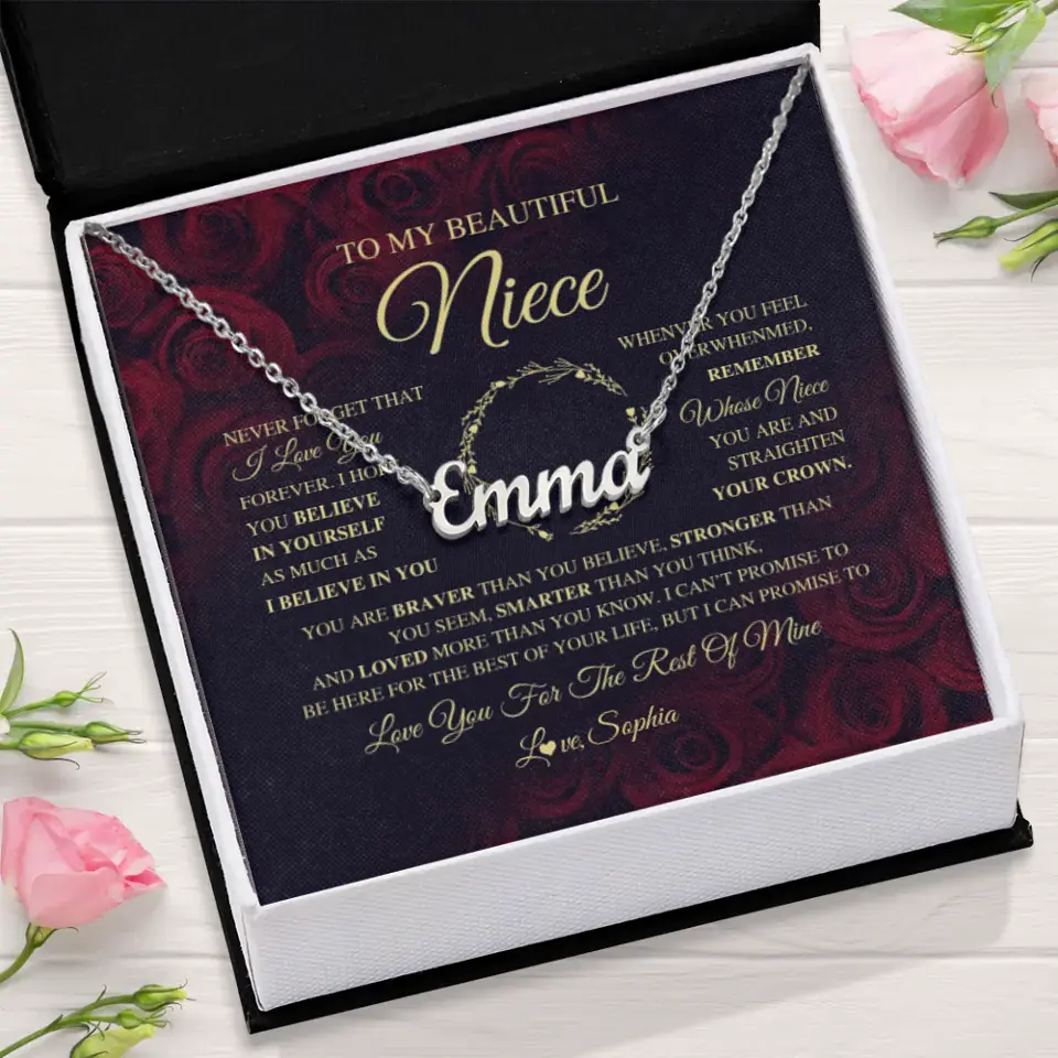 To My Beautiful Niece - Name Necklace - Image 3