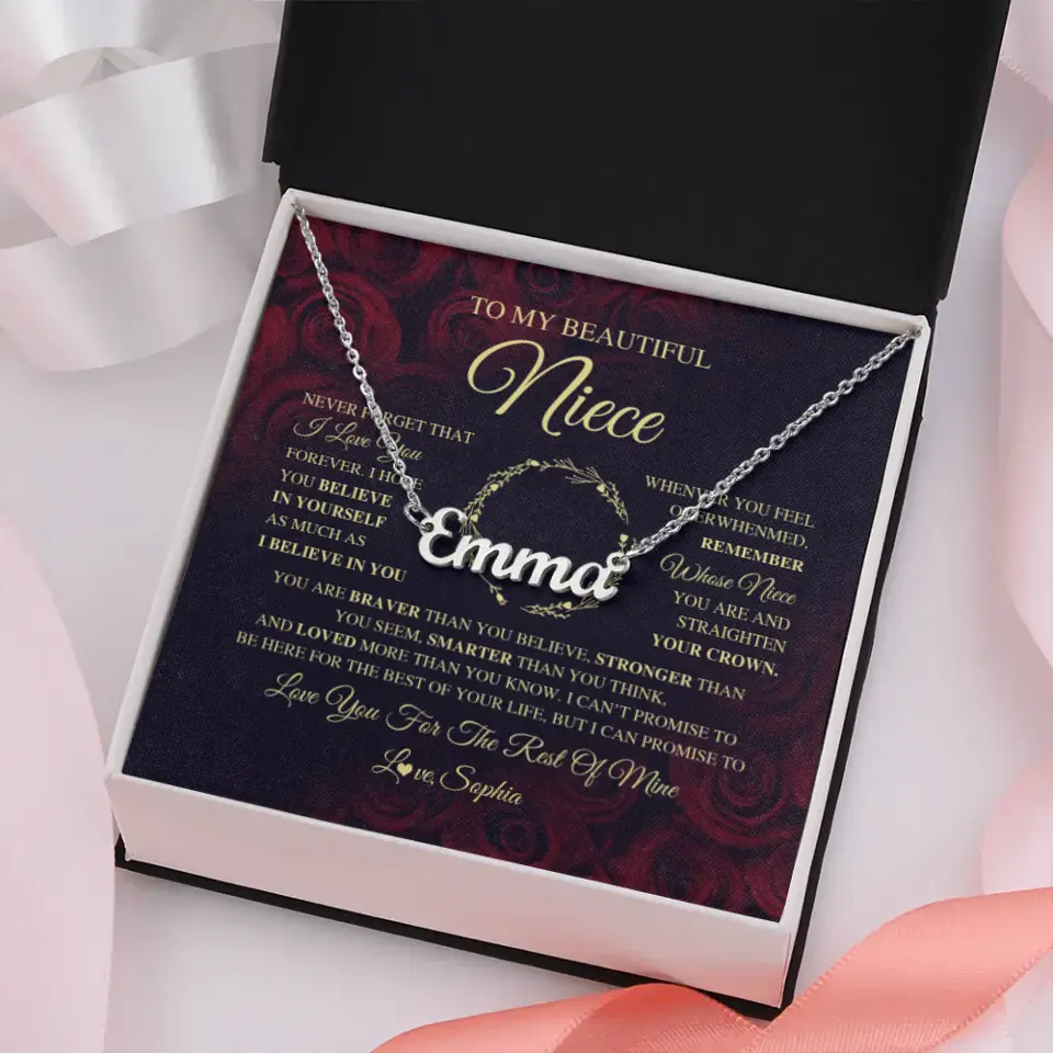 To My Beautiful Niece - Name Necklace - Image 4