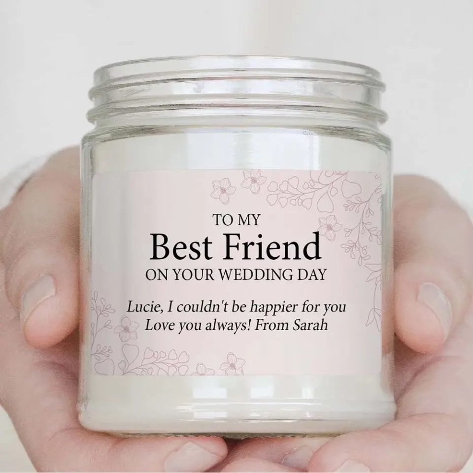 To My Best Friend on Your Wedding Day, Personalized Gift for BFF, Custom Scented Candle 9oz Soy Candle - Image 7