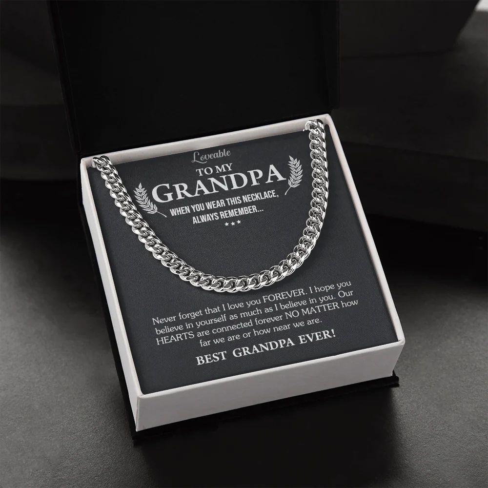 To My Best Grandpa Ever - Personalized Necklace - Birthday Gift for Grandpa - Image 3