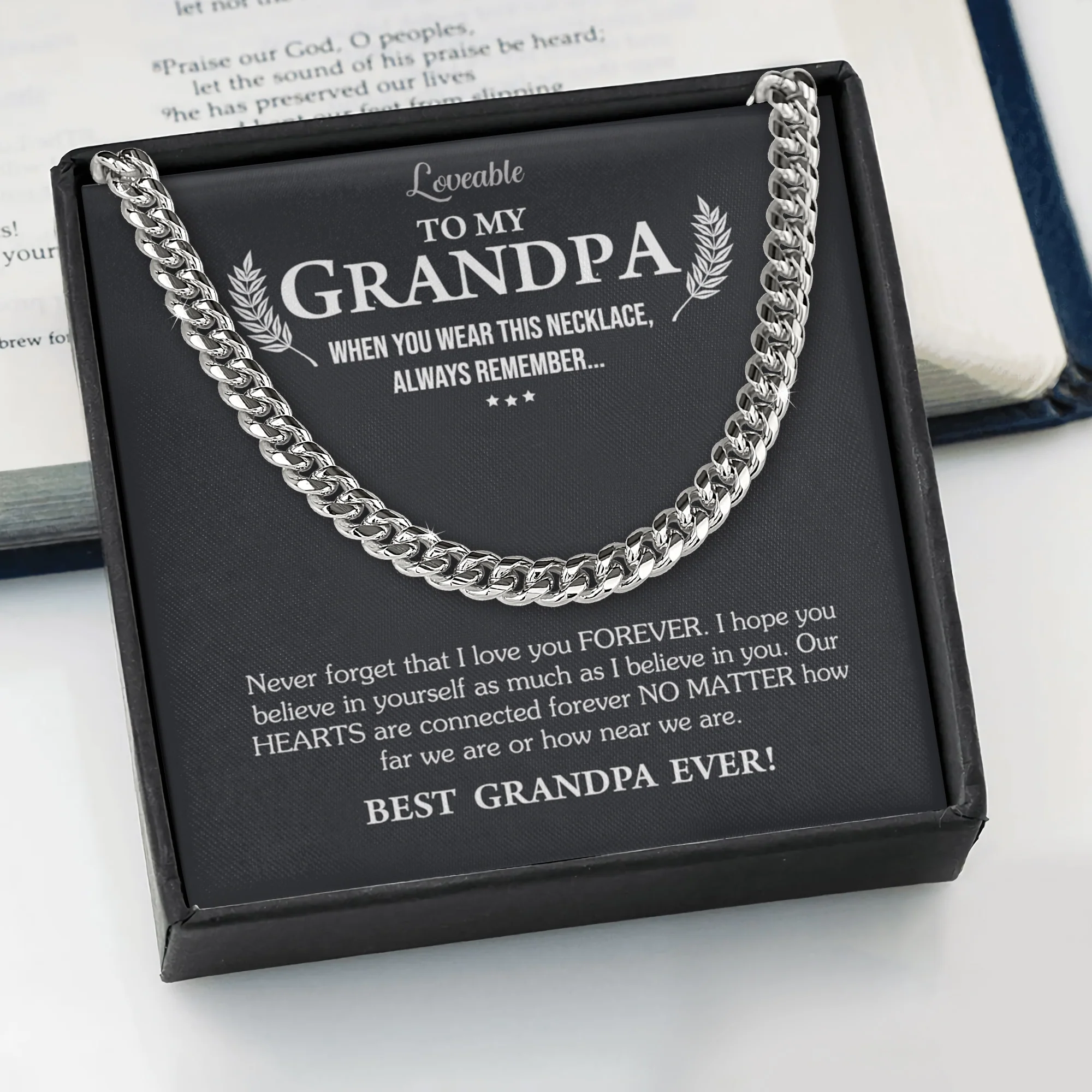 To My Best Grandpa Ever - Personalized Necklace - Birthday Gift for Grandpa - Image 5