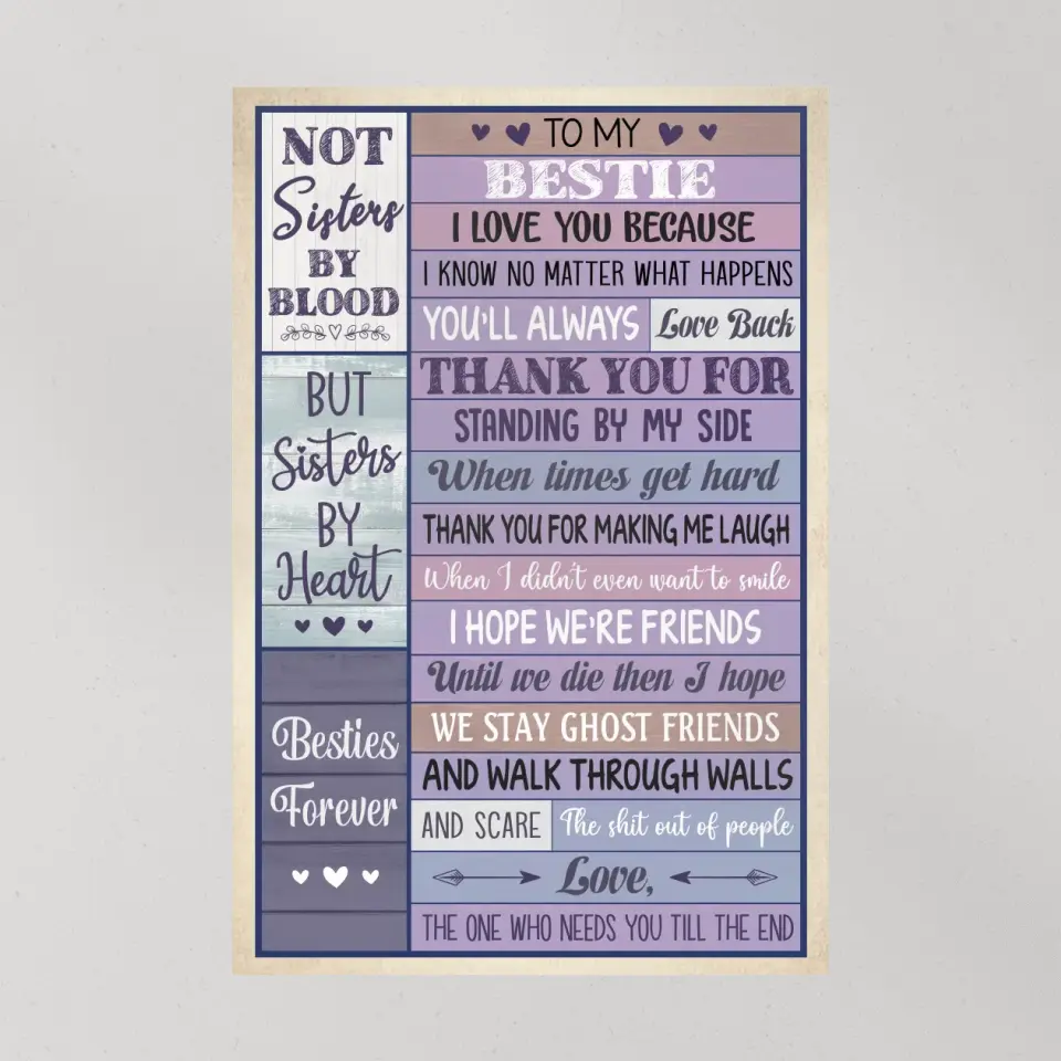 To My Bestie I Love You - Special Poster/Canvas - Anniversary Gift | 308IHPNPCA923 - Image 9