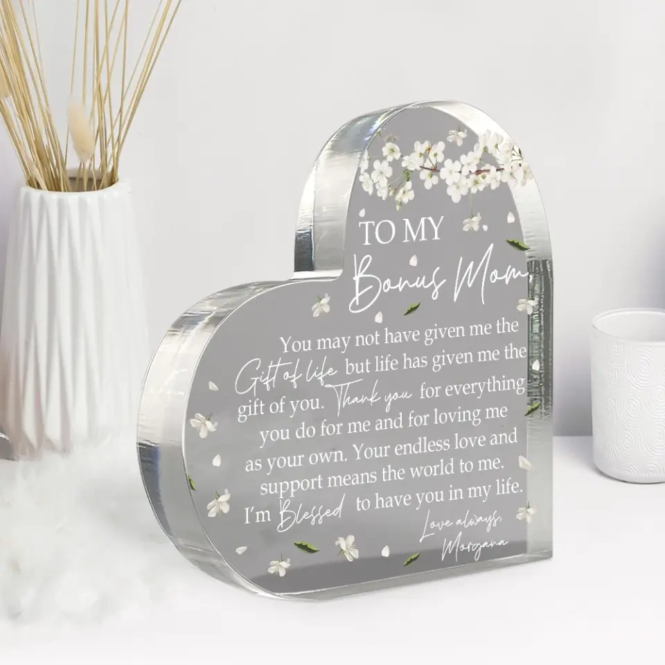 To My Bonus Mom I'm Blessed To Have You Acrylic Plaque - Image 3
