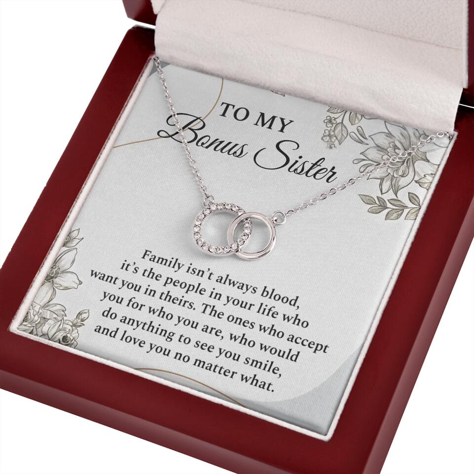 To My Bonus Sister Family Isn't The Blood Personalized Necklace - Image 8