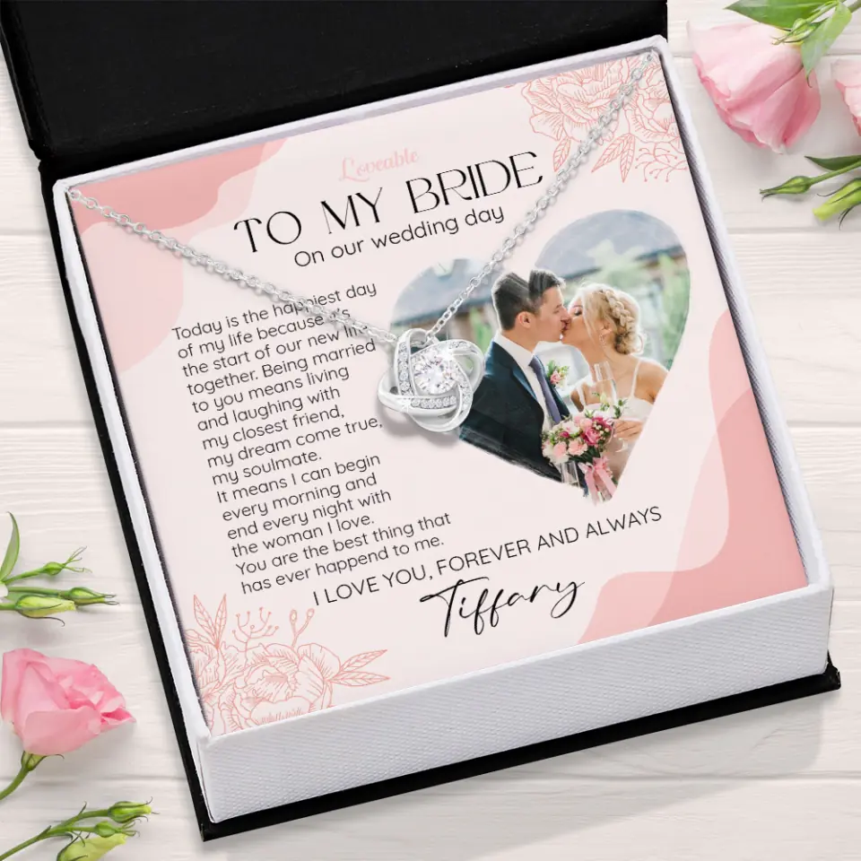 To My Bride on Our Wedding Day Personalized Necklace