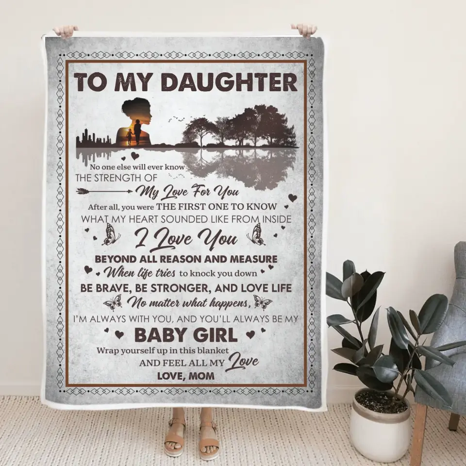 To My Daughter Baby Girl Personalized Blanket - Image 3