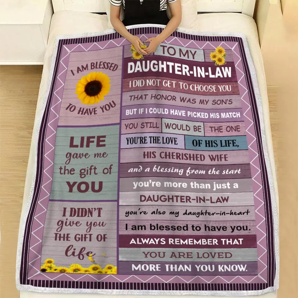 To My Daughter In Law I Am Blessed To Have You Blanket Gift For Daughter In Law - Image 2