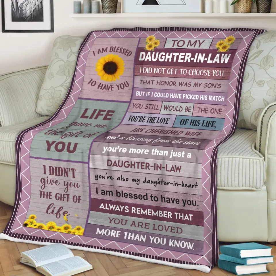 To My Daughter In Law I Am Blessed To Have You Blanket Gift For Daughter In Law - Image 3