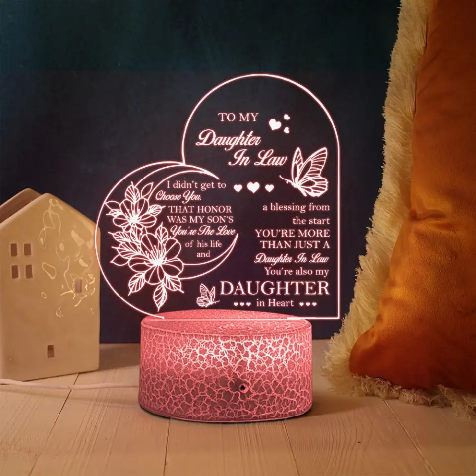 To My Daughter-In-Law - Personalized 3d Light - Table Lamp - Gift for Daughter in Law - Daughter in Law Gifts from Mother in Law - Image 4