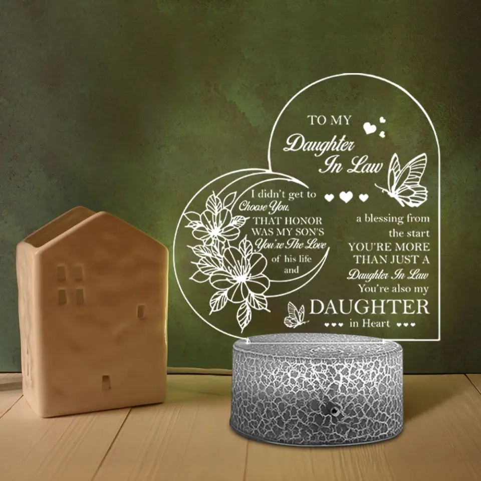 To My Daughter-In-Law - Personalized 3d Light - Table Lamp - Gift for Daughter in Law - Daughter in Law Gifts from Mother in Law - Image 5