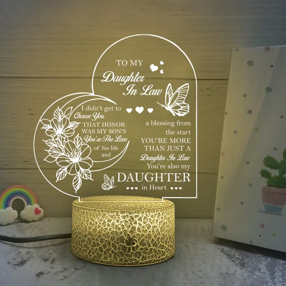 To My Daughter-In-Law - Personalized 3d Light - Table Lamp - Gift for Daughter in Law - Daughter in Law Gifts from Mother in Law - Image 6