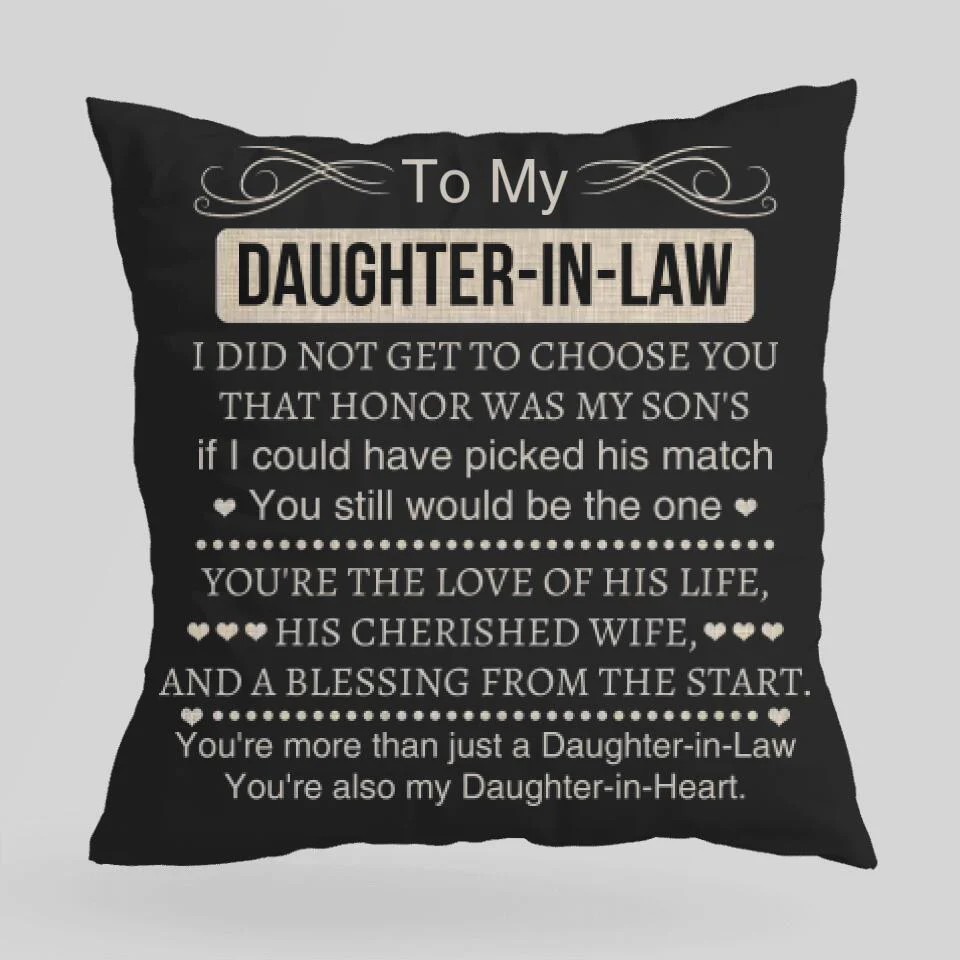 To My Daughter in Law - Square Pillow - Gifts for Daughter in Law Christmas, Birthday - Gifts from Mother in Law - Image 4