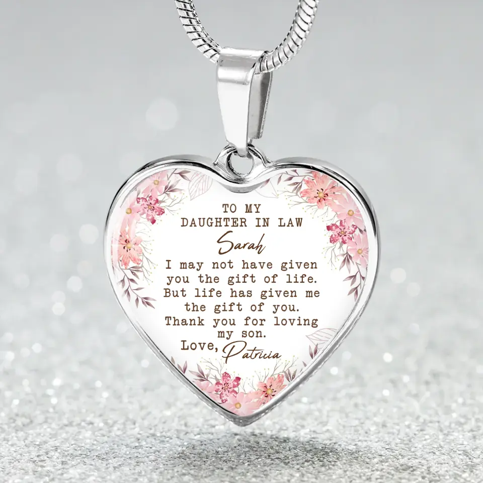To My Daughter In Law Thank You For Loving My Son Personalized Necklace Keychain Anniversary Gift