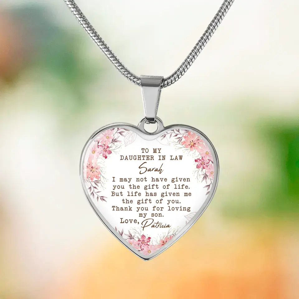 To My Daughter In Law Thank You For Loving My Son Personalized Necklace Keychain Anniversary Gift - Image 2