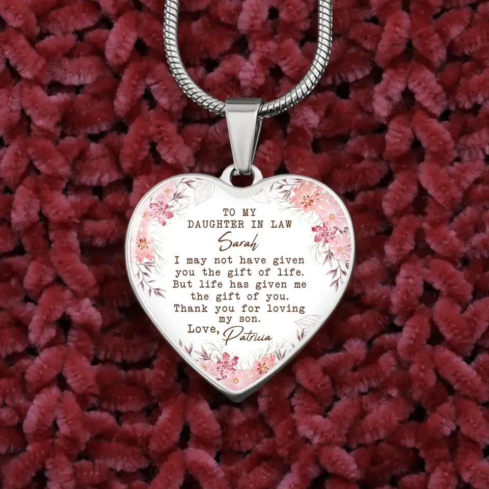 To My Daughter In Law Thank You For Loving My Son Personalized Necklace Keychain Anniversary Gift - Image 4